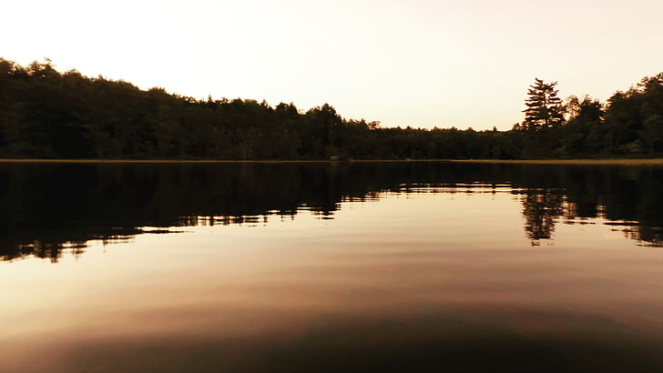 Lake, nær, fjell, dagtid, vann, refleksjon, natur