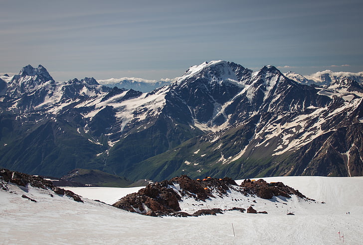 Babis, Gletscher, Berge, Elbrus, im Kaukasus, Nordkaukasus, Natur