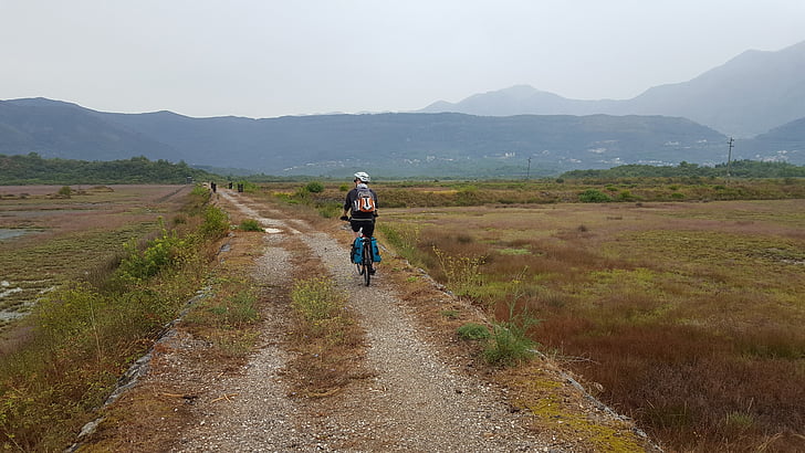 voyage, vélo, Monténégro, Tivat, piste, paysage