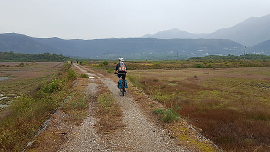 utazás, kerékpár, Montenegró, Tivat, pálya, táj