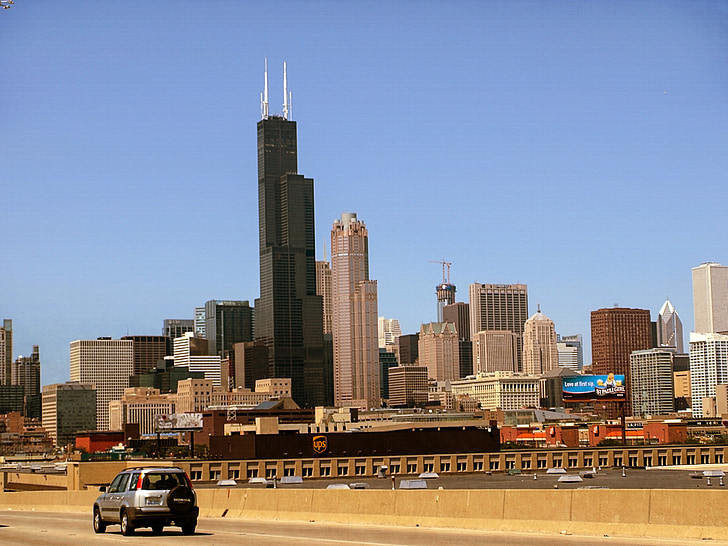 città, Chicago, centro città, architettura, Illinois, grattacielo, urbano