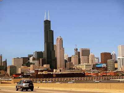 mesto, Chicago, Downtown, Architektúra, Illinois, mrakodrap, Urban