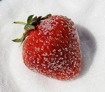 Erdbeere, gezuckert, Zucker, Sommer Obst, sehr lecker, Süß, rot