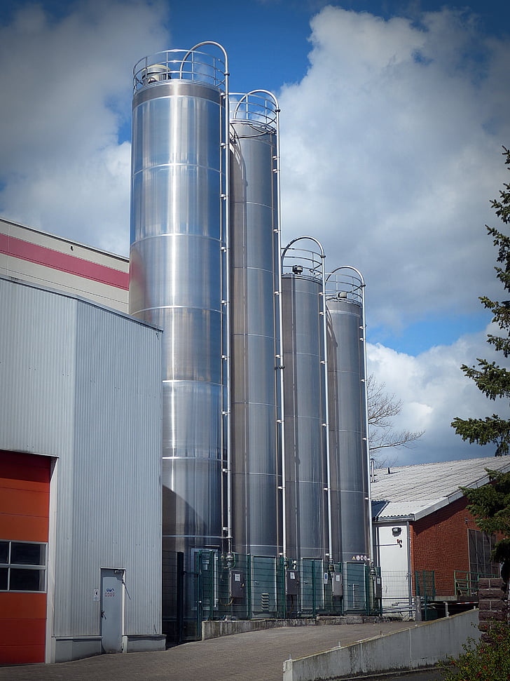 silo, industry, memory, storage, stainless steel, cylinder