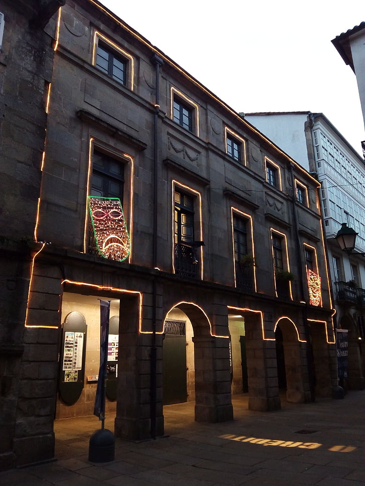 Teatr, główny teatr, Santiago Compostela, Architektura, Ulica, na zewnątrz budynku, zbudowana konstrukcja