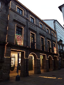 Tiyatro, Ana tiyatro, Santiago Compostela, mimari, sokak, Bina dış, Yerleşik Yapı