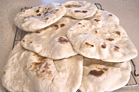 Midden-Oosten plat brood, wraps, gebakken, voedsel