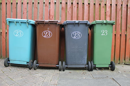 wheelie bin, σκουπίδια, σκουπίδια, απόβλητα, σκουπιδοτενεκές, χαρτί, πλαστικό