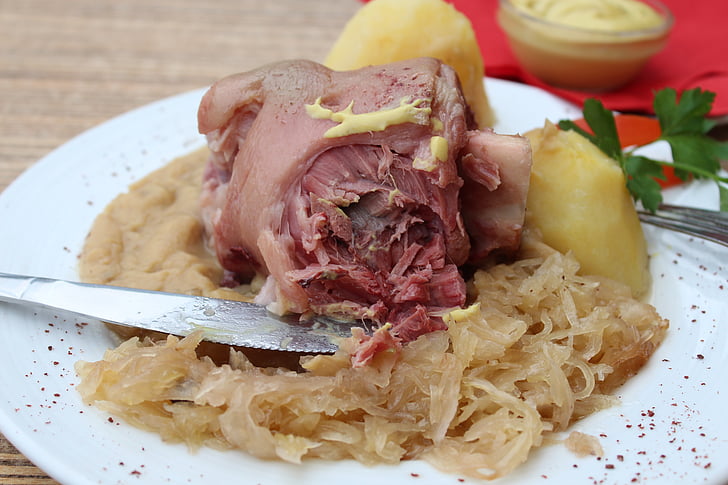 germany, food, tableware, fleisch, sauerkraut, essen, food and drink