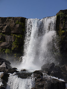 Тингветлир, Исландия, пейзаж, беше, водопад