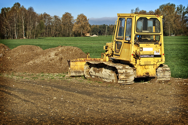 machine de construction, Caterpillar, bulldozer, véhicule utilitaire, travail, route, site