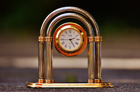 relógio, relógio de pêndulo, decorativos, Ponteiro, tempo, relógio de mesa, dourado
