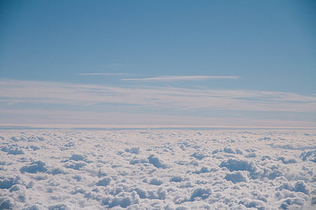 di atas, awan, penerbangan, terbang, langit