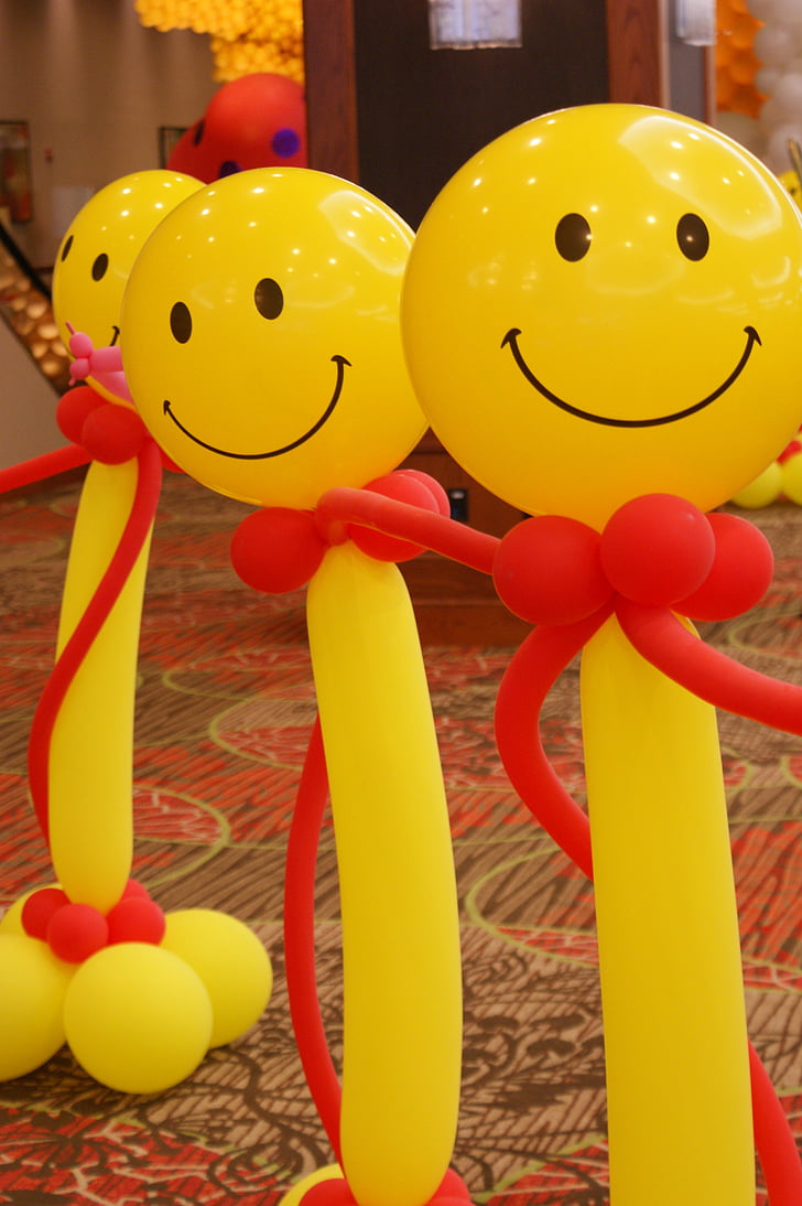 μπαλόνια, Ευτυχισμένο, smiley, πρόσωπα, χαμογελώντας, χαμόγελο, πρόσωπο