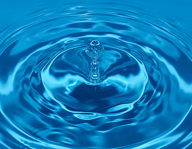waterdrop, drop, blue, aqua, macro, close up, droplet