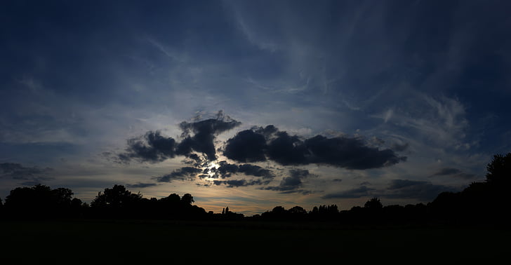 matahari terbenam, awan, alam