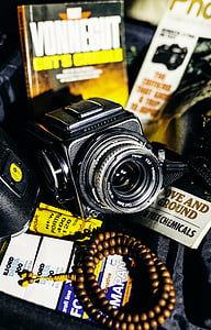 cámara vintage, Hasselblad, película, mala, perlas de oración, medio, 120