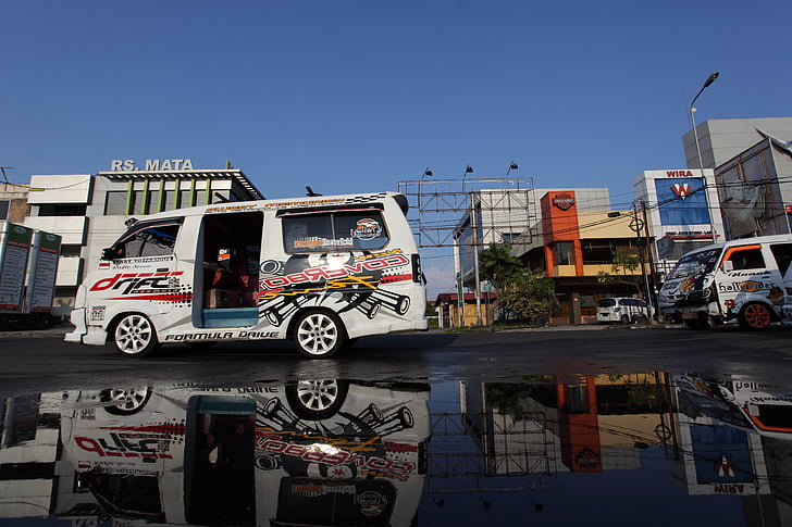 Padang, transport públic, Indonèsia, modificació de cotxe, original, cursa, únic
