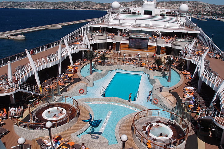 Luxusné, Cruise, Fantasia, loď, výletná loď, paluba, luxusný životný štýl