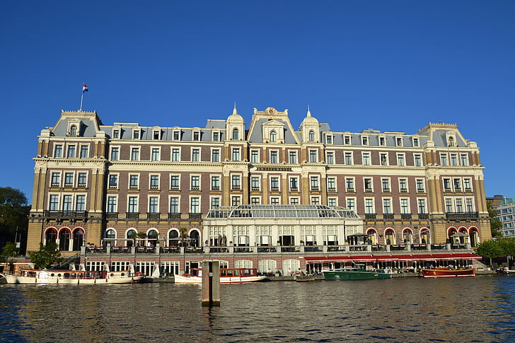 Amsterdam, Amstel hotel, Amstel amsterdam, Amsterdam kanály, Architektura, kanál, Evropa
