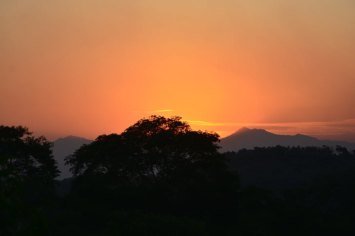 sunset, silhouette, ceu, peace