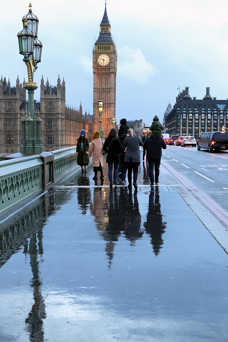 Londra, Podul, Parlamentul, Big ben, Râul, urban, Marea Britanie