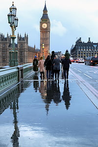 Londres, puente, Parlamento, Big ben, Río, urbana, Gran Bretaña