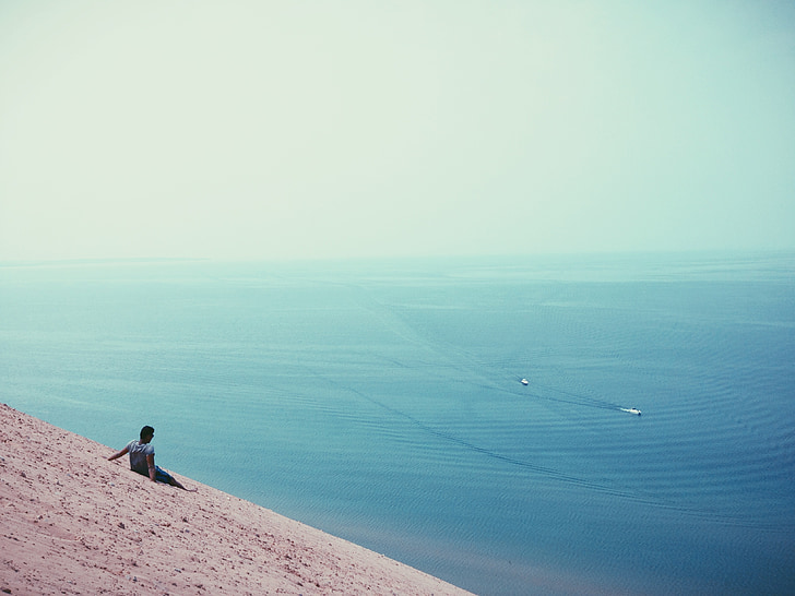 coast, bright, tranquil, ocean, sea, nature, sky