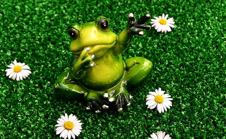 frog, wave, farewell, funny, cute, figure, sweet