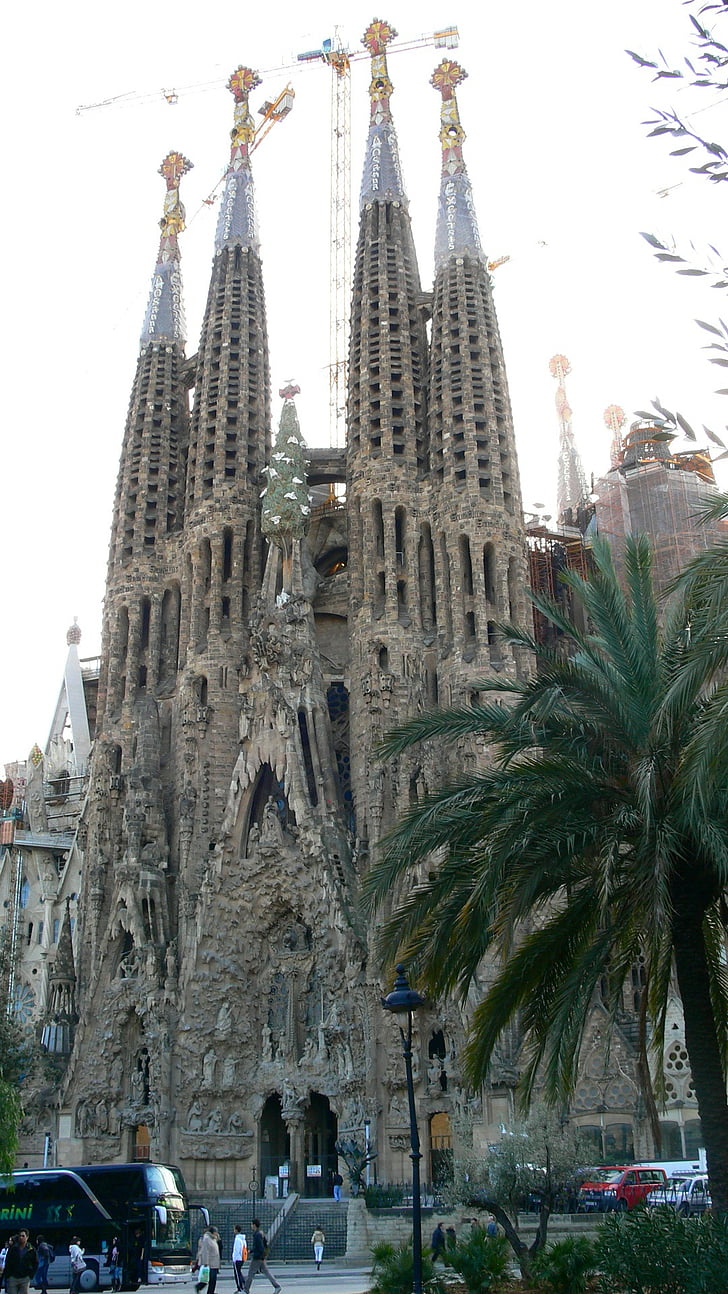 Barcelona, Park guell, Sagrada familia, kalnu Montserrata, arhitektūra, ēka, orientieris