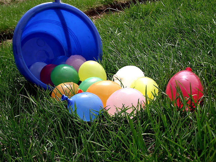 ūdens, gaisa balons, krāsa, jautri, apdare, dzimšanas diena, svinības