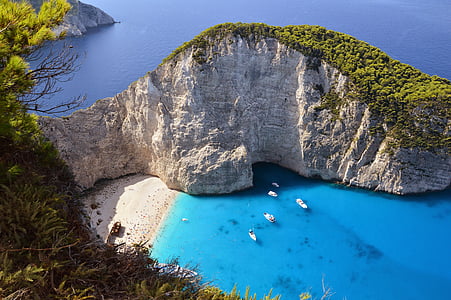 sea, beach, greece, zakynthos, coastline, summer, island