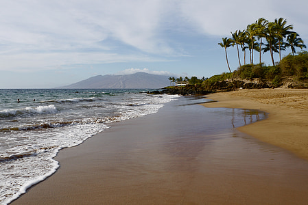 paplūdimys, Havajai, vandenyno, jūra, atogrąžų, smėlio, vandens