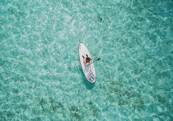 Strand, hell, Spaß, Ozean, im freien, Paddle-boarding, Erholung