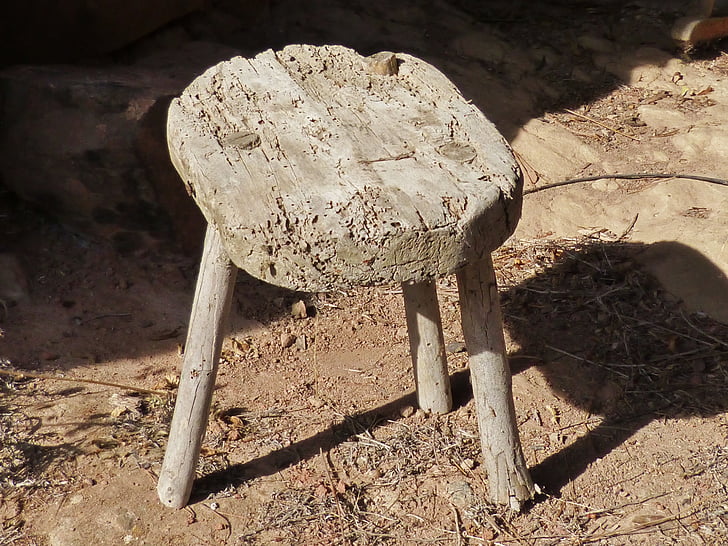 stool, wood, old, fragile, rustic