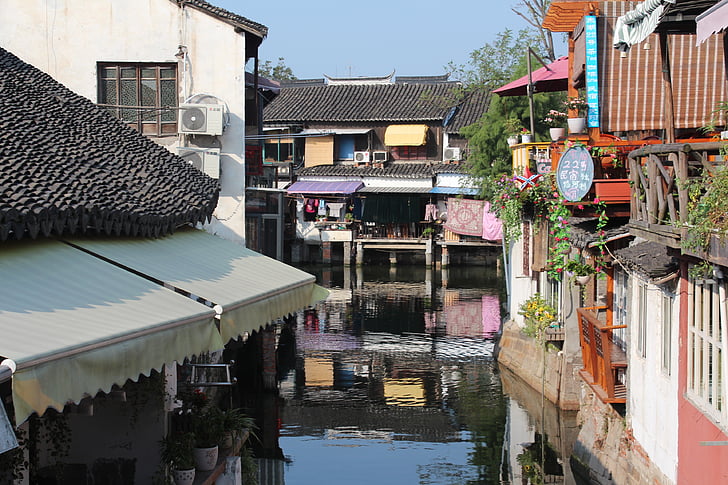 zhujiajiao, la ciutat antiga, cases, cultures, arquitectura, casa, riu