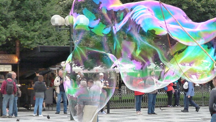 zeepbellen, kleurrijke, iriserende, Kleur, float, kunst