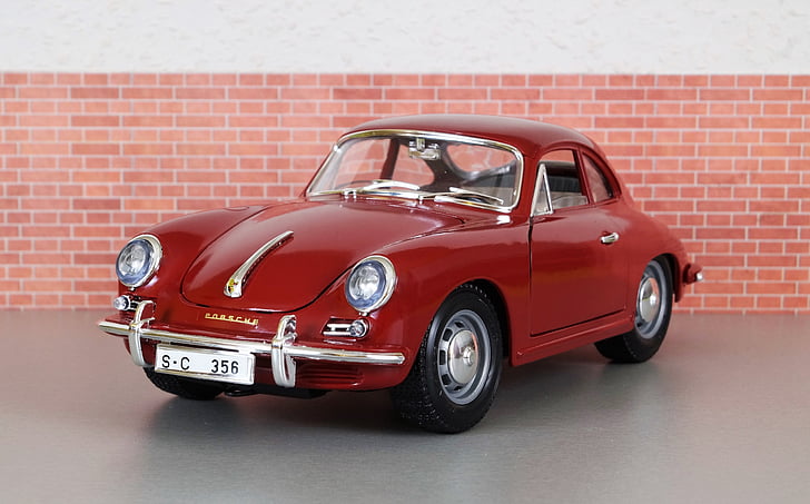 Modelauto, Porsche, Porsche 356, sportief, rood, voertuig, speelgoed