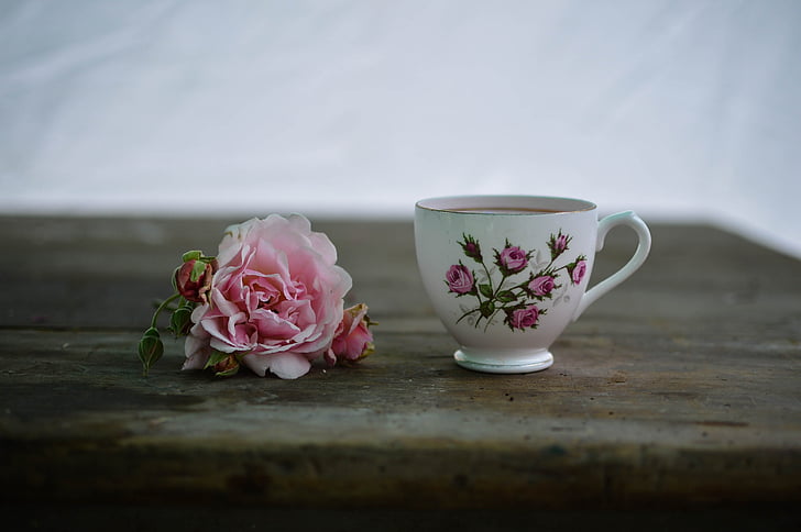 กาแฟ, ถ้วย, เครื่องดื่ม, ฟลอรา, ดอกไม้, ร้อน, แก้วมัค