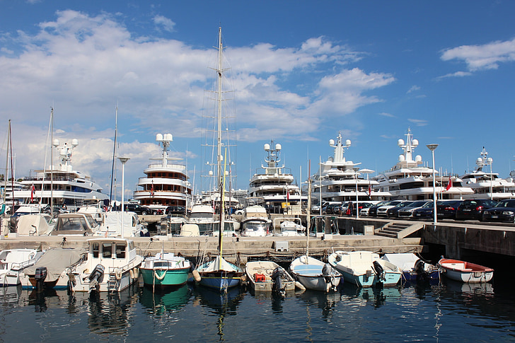 fartyg, båtar, hamn, motorbåt, Monaco, imperiet, arm