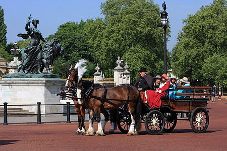 kuda dan gerbong, gerbong, kuda, kuda, London, Inggris, gaun kostum