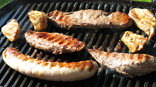 barbecue, bratwurst, grill, grilled meats, electric grill, sausage