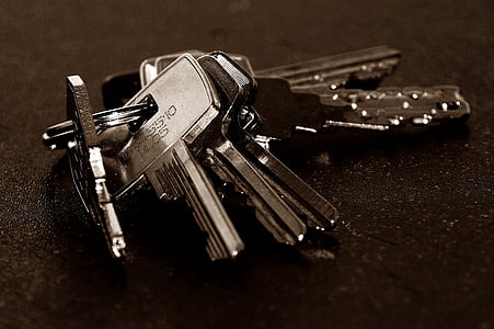 chaves, porta, Secure, bloqueio, anel, coleção, sem pessoas