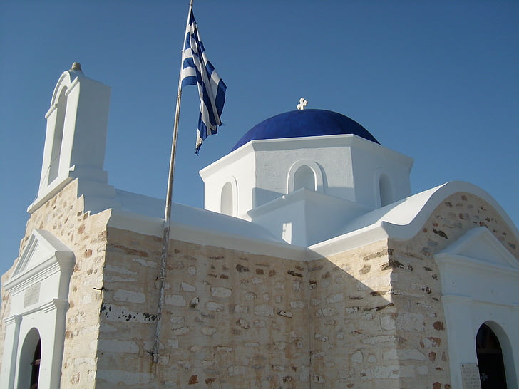 Grècia, l'església, blau, illa, vacances, viatges, Església Ortodoxa
