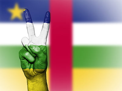 Stredoafrickej republike, vlajka, mier, pozadie, banner, farby, krajiny