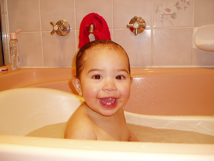 μικρό παιδί, κολύμβησης, μωρό, Χαριτωμένο, Ευτυχισμένο, μπανιέρα, αξιολάτρευτο