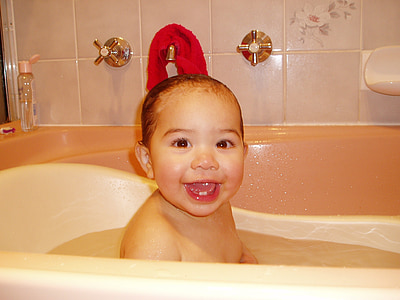 toddler, bathing, baby, cute, happy, bathtub, adorable