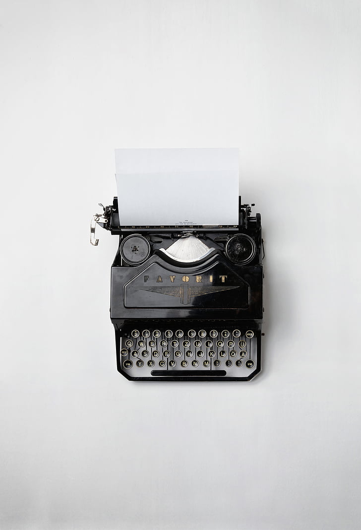 màquina d'escriure, retro, anyada, vell, carta, escriptor, escriure
