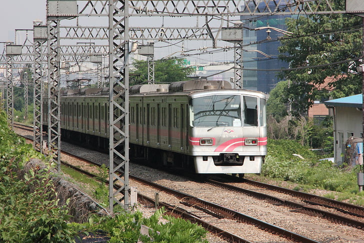 Trem, metrô, República da Coreia, Coréia, Metrô de Coreia do Sul, transporte, estrada de ferro