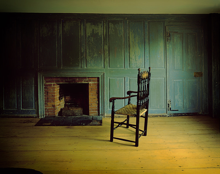 tavern, fireplace, abandoned, chair, isolated, concept, conceptual